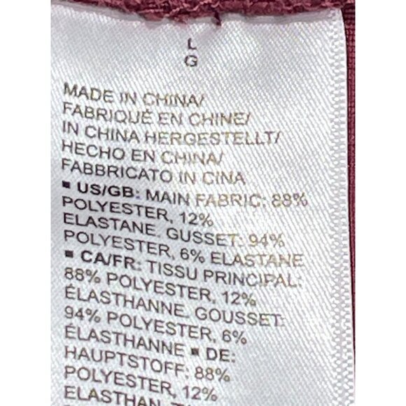 Amazon Essentials Maroon Performance Mid-Rise Athletic Leggigs SIZE-LARGE - Picture 4 of 4